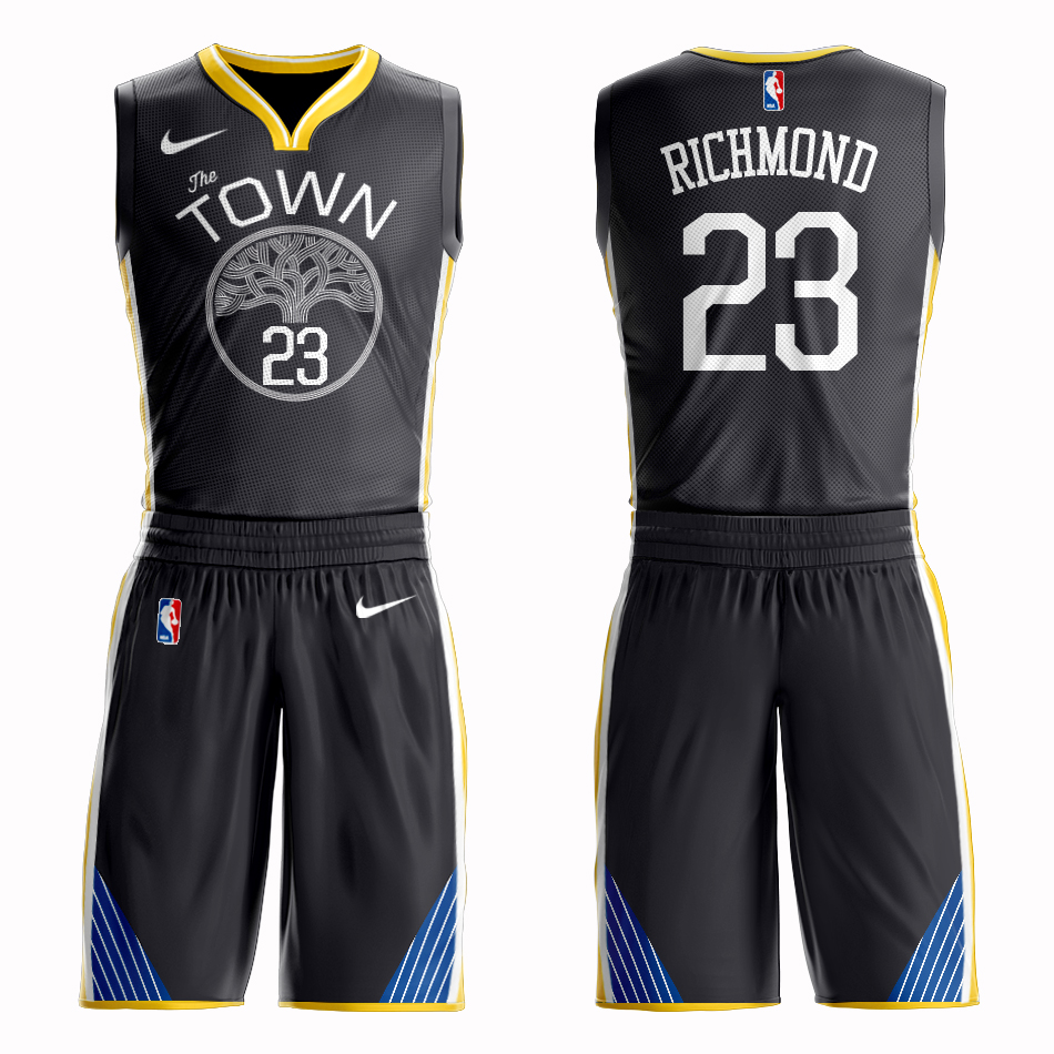 Men 2019 NBA Nike Golden State Warriors #23 Richmond black Customized jersey
